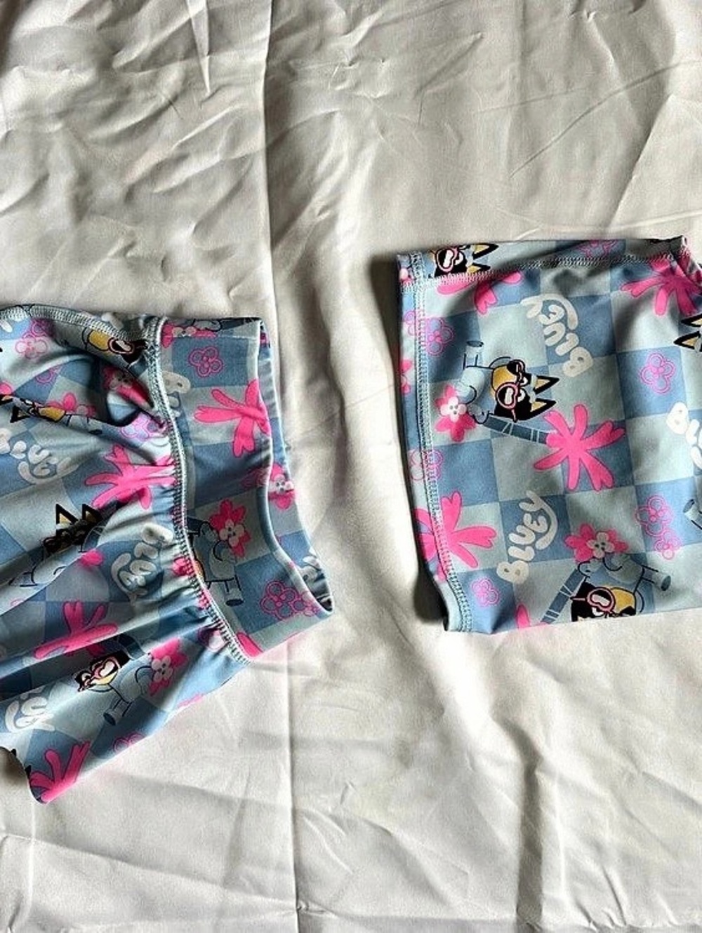 Bluey Kids Floral Two-Piece Swimsuit Blue & Pink